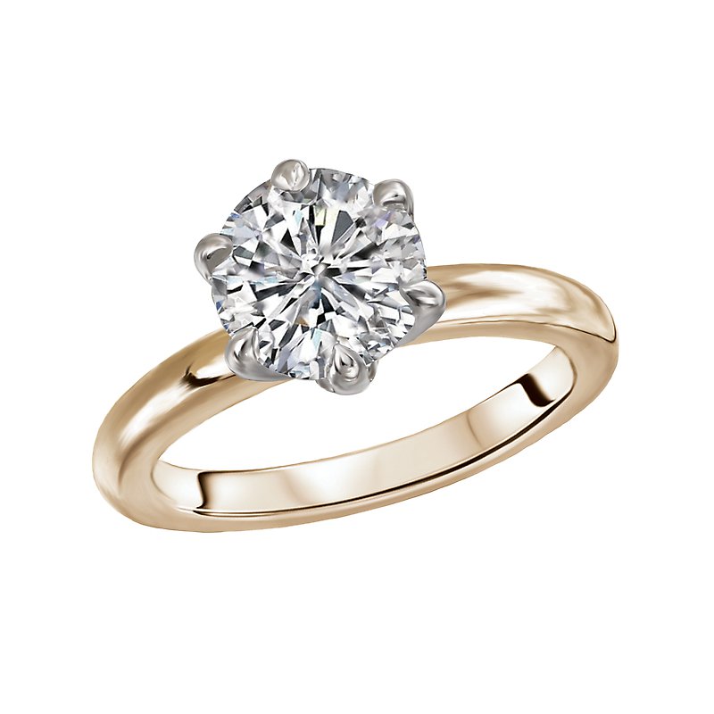 Aurenza Bandoras 14K Yellow Gold Solitaire Diamond Engagement Ring Semi-Mount