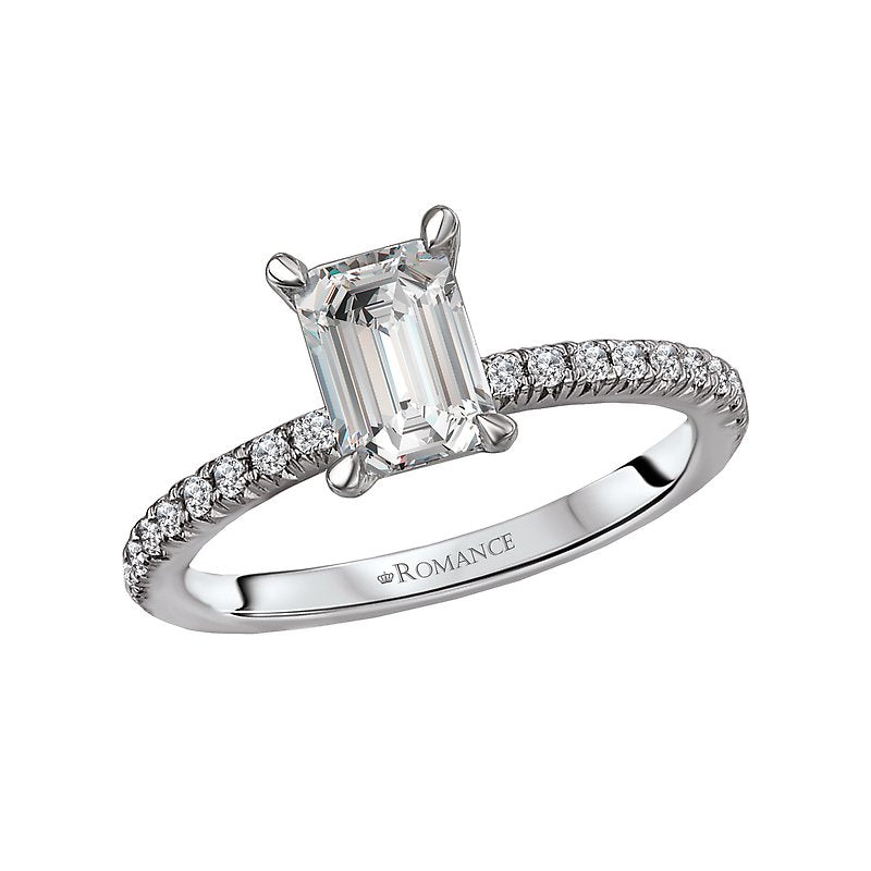 Orbelle White Gold French Pave Diamond Semi-Mount Ring