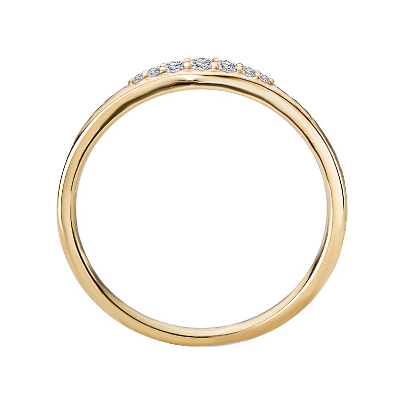 Luxora 14K Yellow Gold Diamond Stackable Ring - Ladies Fashion Jewelry
