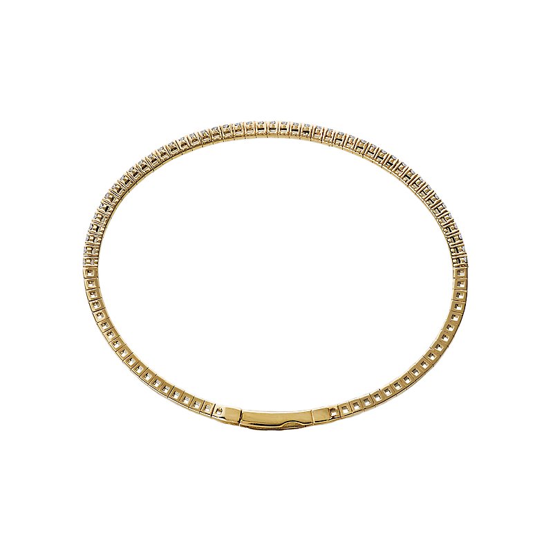 Luxora Ladies Fashion Diamond Flexible Bangle Bracelet in 14K Yellow Gold