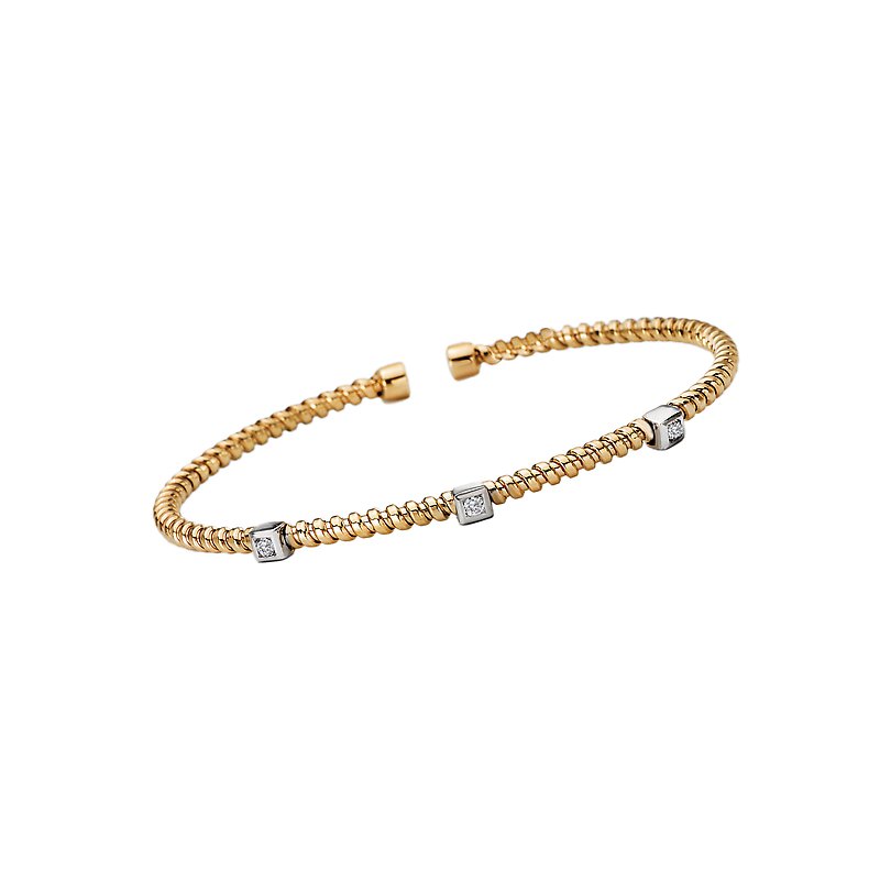 Luxora 14kt Yellow Gold Italian Diamond Bangle Bracelet