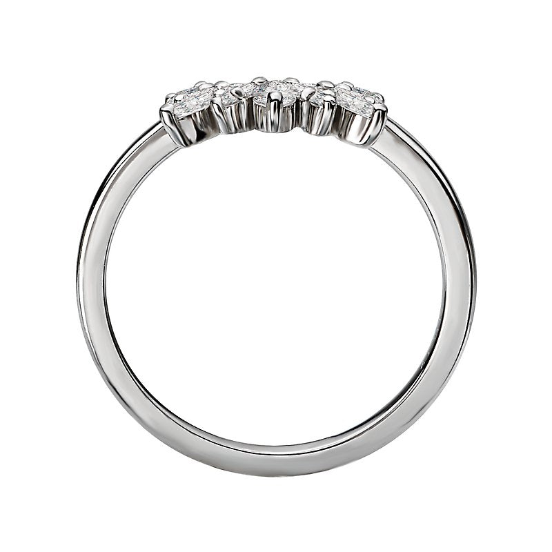 Glemera Diamond Nesting Ring - 14K White Gold Marquise and Round Diamond Band