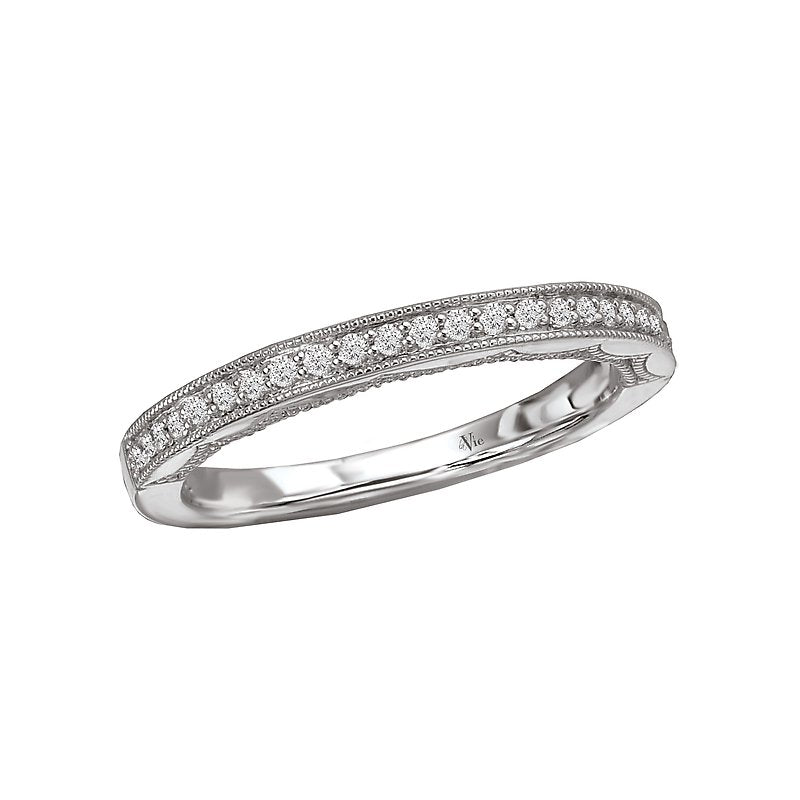 Glemera Matching Wedding Band in 14K White Gold with Round Diamonds