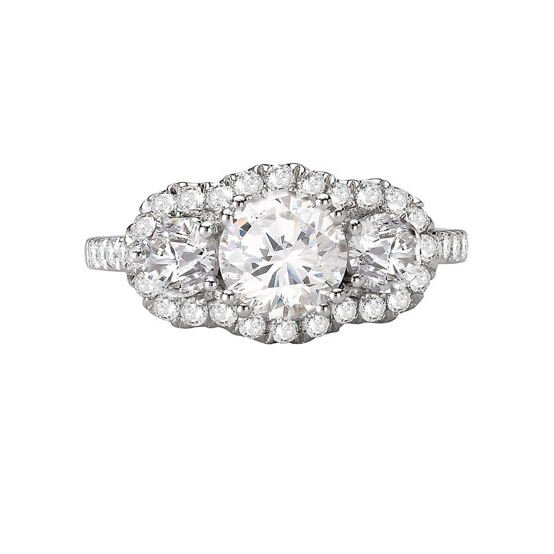 Orbelle 3 Stone Semi-Mount Lab Grown Diamond Engagement Ring