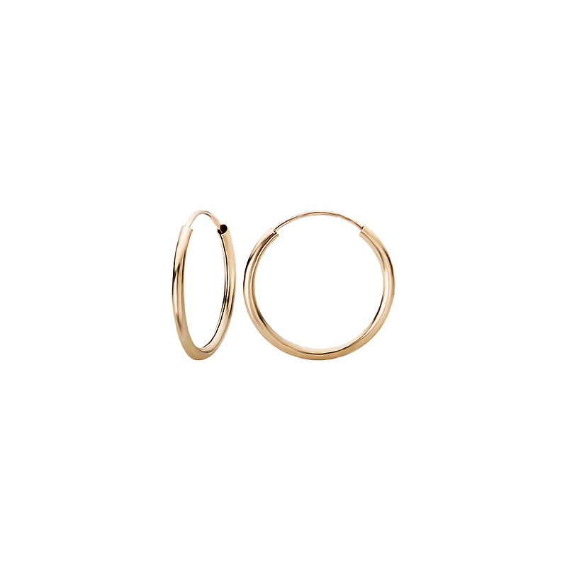 Luxora 14K Yellow Gold Endless Hoop Earrings 12x1.5mm - Ladies Fashion Jewelry