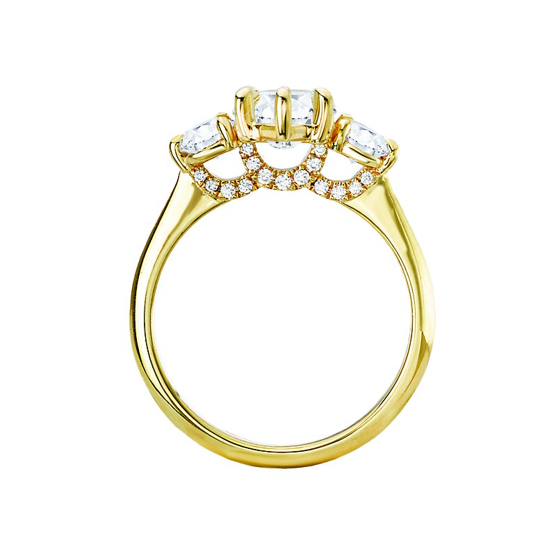 Orbelle 3-Stone Diamond Engagement Ring in 14K Yellow Gold