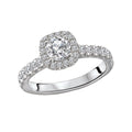 Glemera Halo Semi-Mount Engagement Ring in 14K White Gold with Diamonds