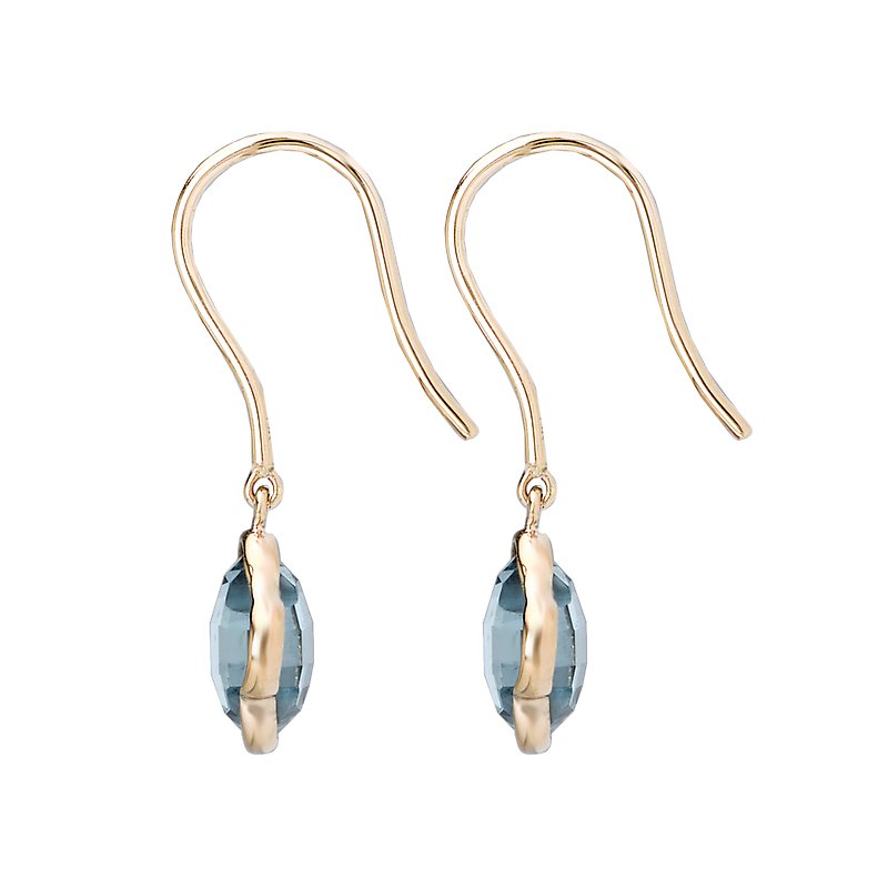 Luxora Sky Blue Topaz 14K Yellow Gold Clover Earrings