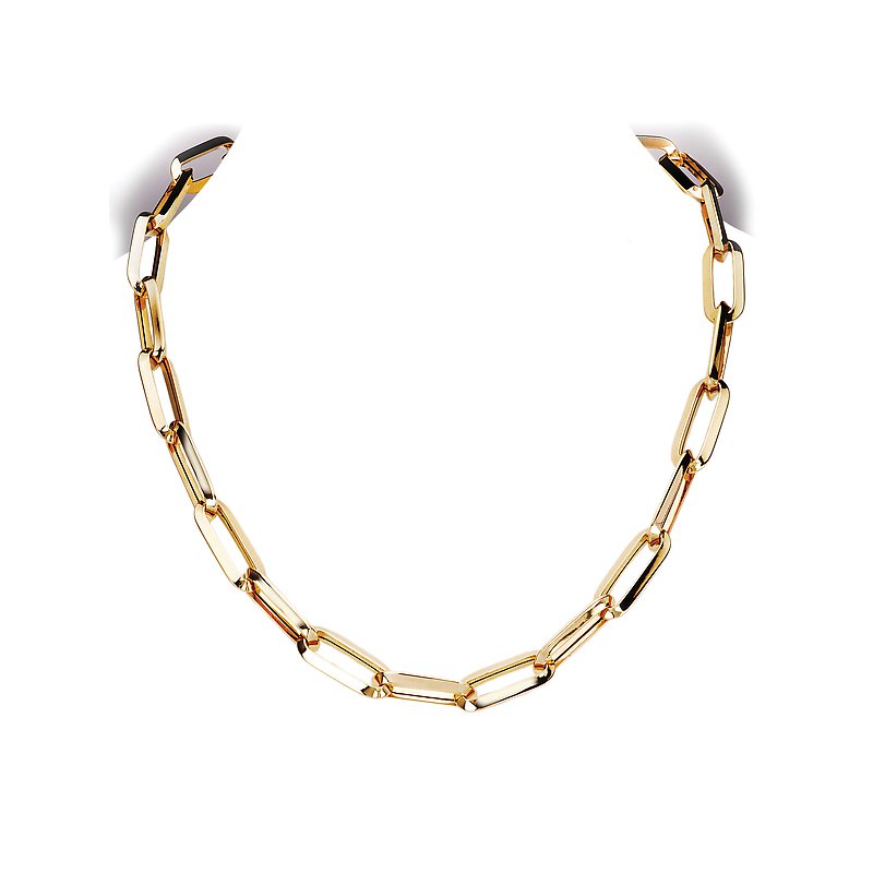 Luxora 14K Yellow Gold Paperclip Link Necklace - Chic Fashion Jewelry