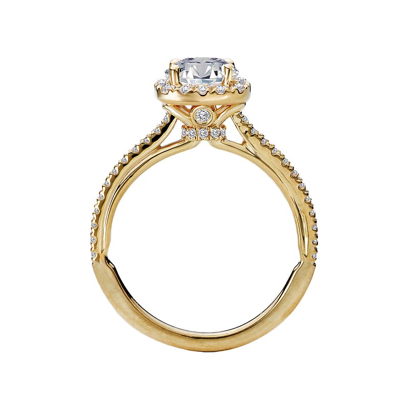 Orbelle 14K Yellow Gold Halo Diamond Engagement Ring Semi-Mount