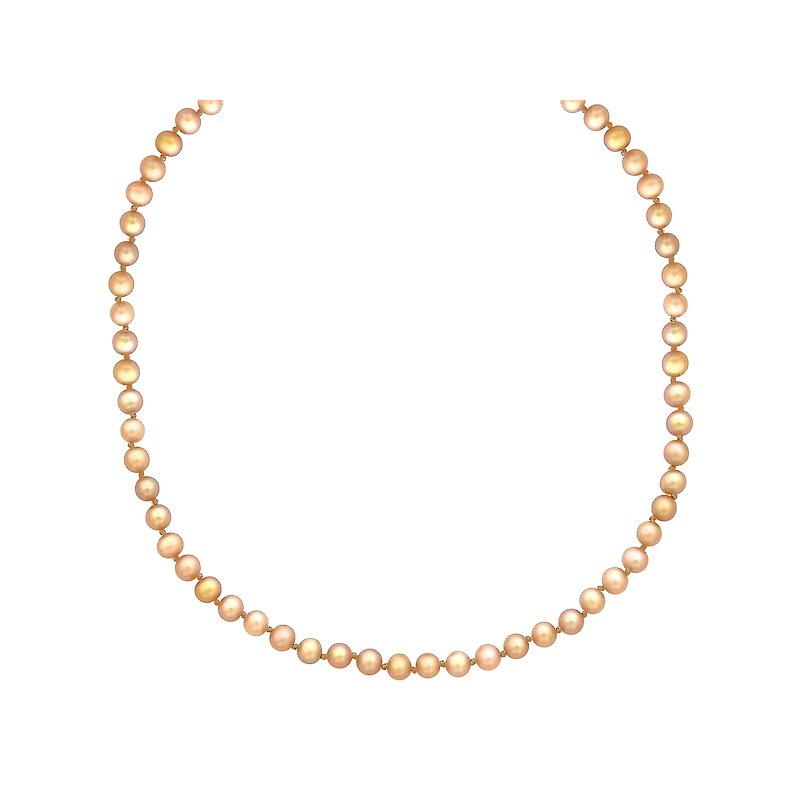 Lavender Freshwater Pearl Necklace with 14K Yellow Gold Clasp - Aurenza Classics