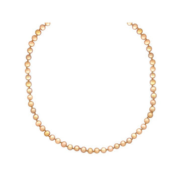Lavender Freshwater Pearl Necklace with 14K Yellow Gold Clasp - Aurenza Classics