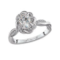 Orbelle Halo Semi-Mount Diamond Ring | 14K White Gold Oval Center