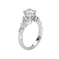 Orbelle Lab Grown Diamond Floral Design Round Diamond Ring in 14K White Gold