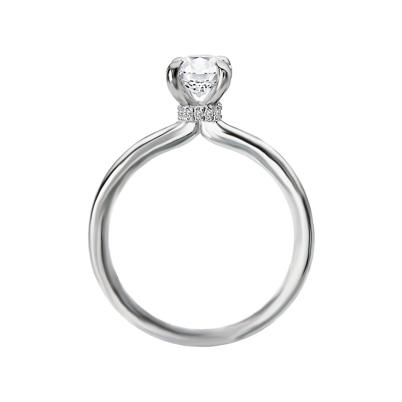 Orbelle White Gold Oval Solitaire Lab Grown Diamond Semi-Mount Engagement Ring