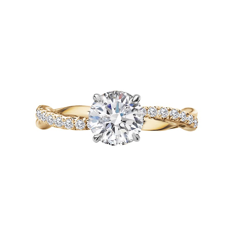 Orbelle Lab Grown Diamond Semi-Mount Engagement Ring - Bandora 14K Yellow Gold Twisted Band