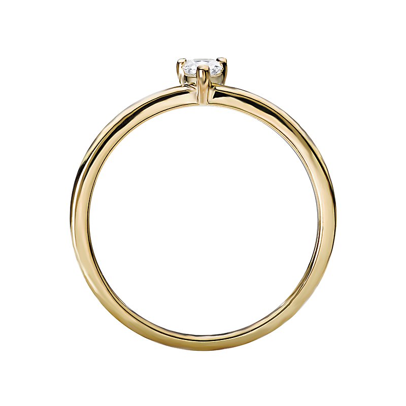 Luxora 14K Yellow Gold Pear Shaped Diamond Solitaire Fashion Ring