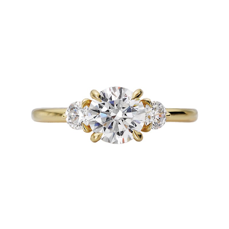 Orbelle 3-Stone Yellow Gold Lab Grown Diamond Engagement Ring