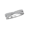 Luxora Classic 14K White Gold Criss-Cross Diamond Ring (D 1/2 carat total weight)