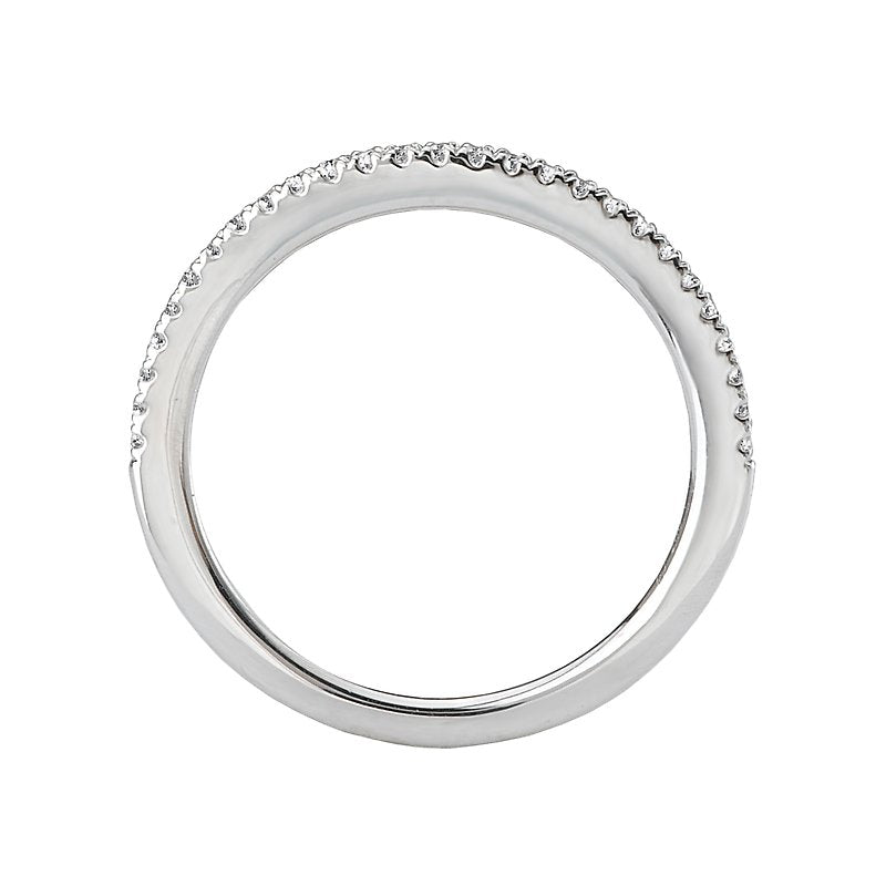 Orbelle Curved Wedding Band in 14K White Gold with Round Diamonds