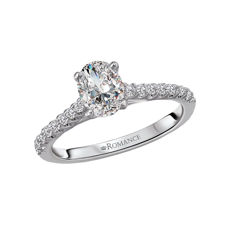 Bandora Oval Diamond Engagement Ring in 14K White Gold