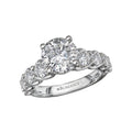 Orbelle Lab Grown Diamond Band Semi-Mount Engagement Ring - Bandora 14K White Gold Round Cut 8.2mm