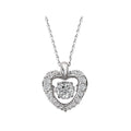 Luxora 14K White Gold Heart Shaped Diamond Pendant