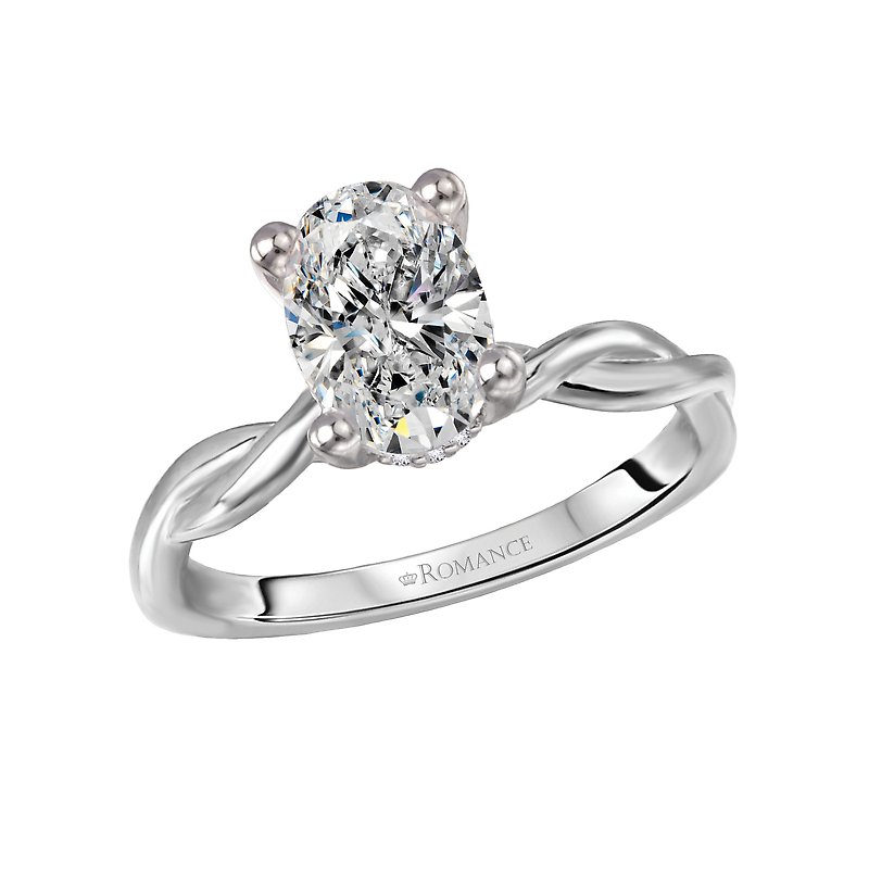 Orbelle Halo Diamond Engagement Ring - Platinum Oval Solitaire Setting