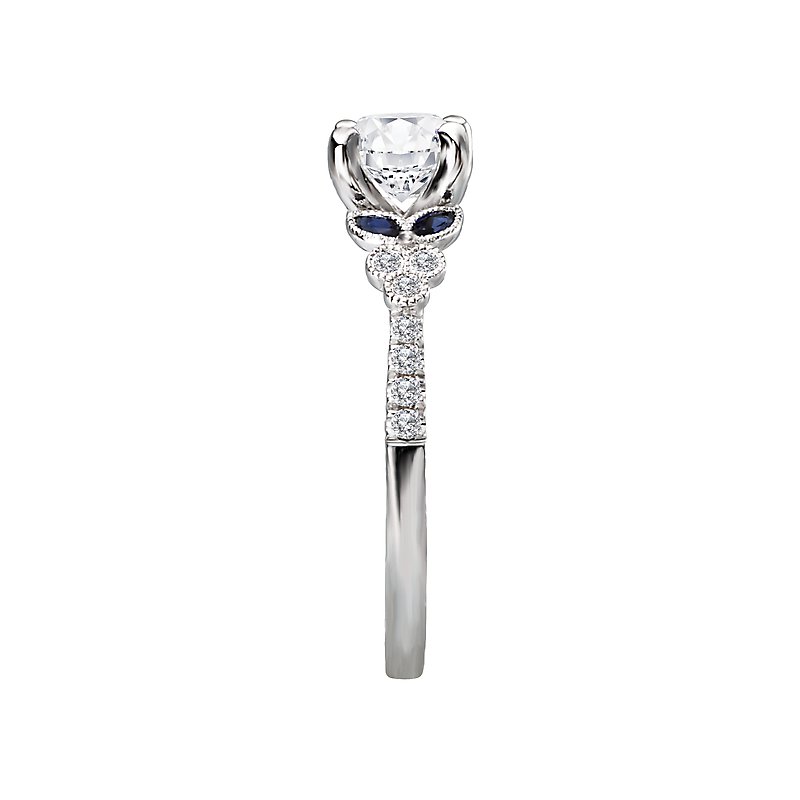 Orbelle Lab Grown Diamond Sapphire and Diamond Semi-Mount Ring