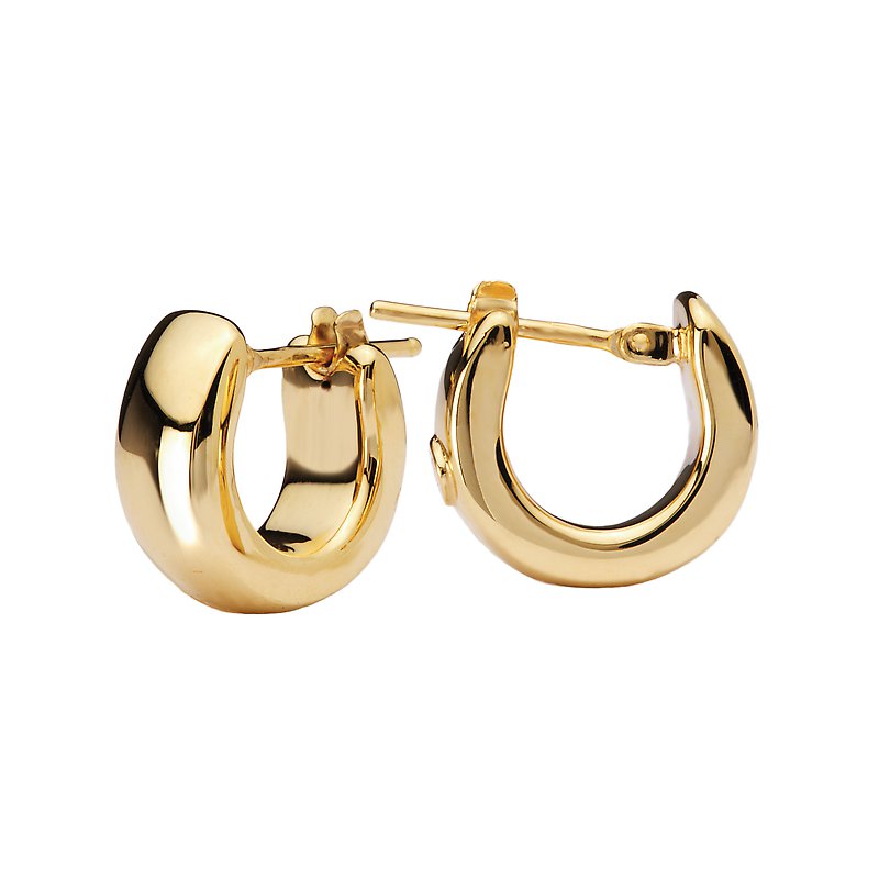 Luxora 14kt Gold Italian Hoop Huggie Earrings