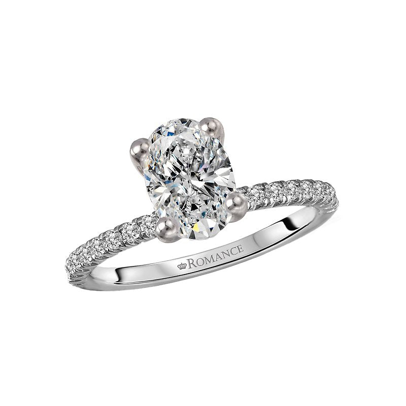 Orbelle Platinum Oval Diamond Engagement Semi-Mount Ring