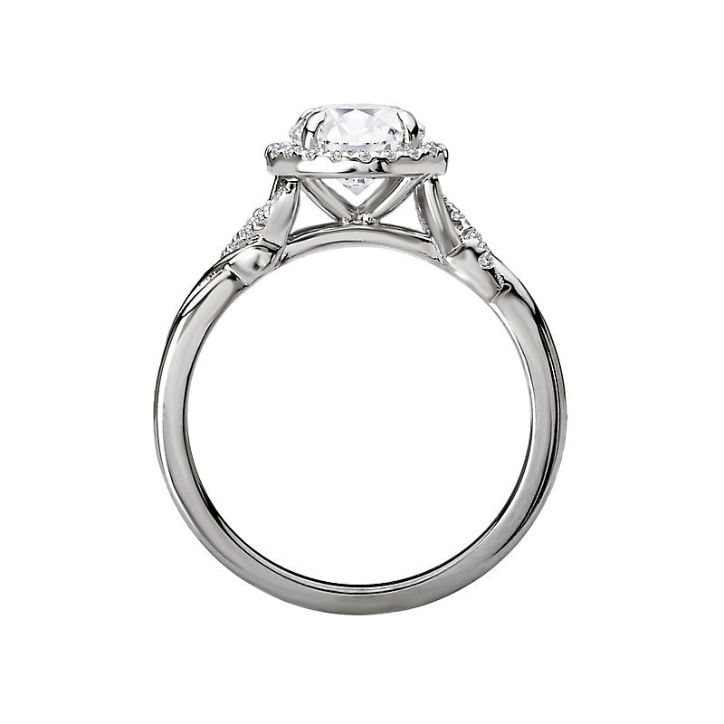 Orbelle Halo Lab Grown Diamond Semi-Mount Engagement Ring in 14K White Gold