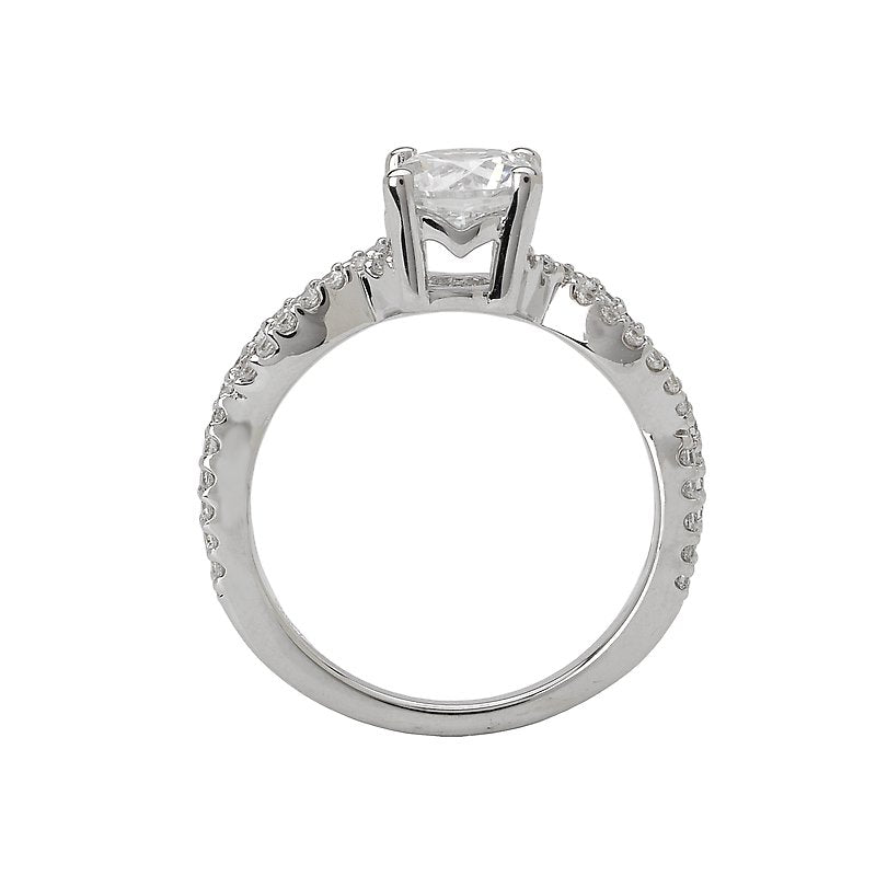 Glemera Bandora 14K White Gold Braided Diamond Engagement Semi-Mount Ring