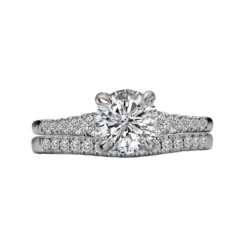 Orbelle Bandora Diamond Ring | 14K White Gold | Lab Grown Diamond | Round Stone | Engagement Semi-Mount