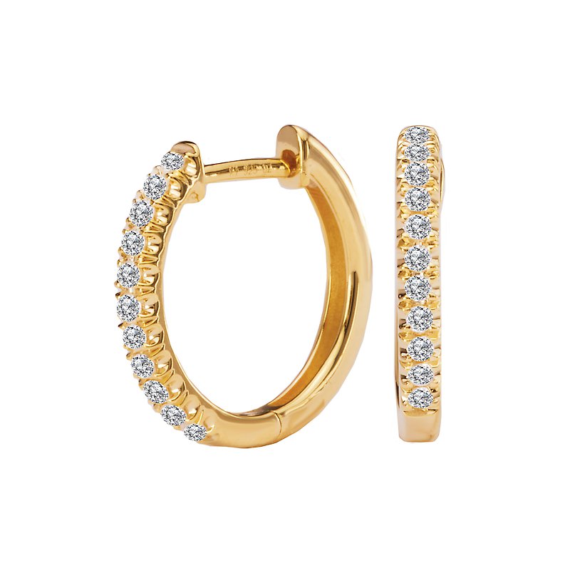 Luxora 14kt Yellow Gold Diamond Huggie Hoop Earrings