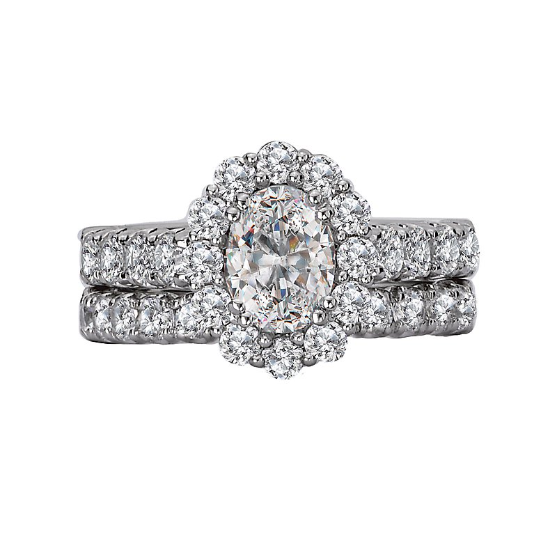 Orbelle Oval Halo Semi-Mount Lab Grown Diamond Ring in 14K White Gold
