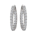 Luxora 14K White Gold Diamond Classic Hoop Earrings