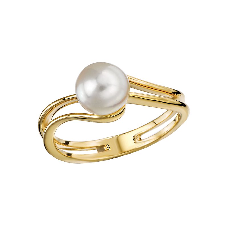 Luxora Classic 14K Yellow Gold Freshwater Pearl Fashion Ring