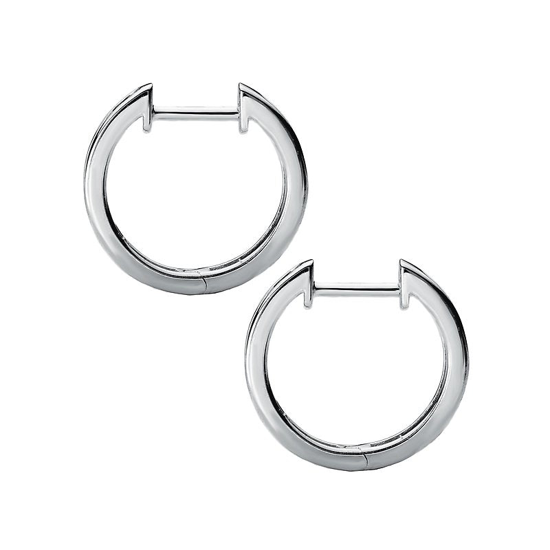 Luxora White Gold Round Diamond Hoop Earrings - 14K Fashion Jewelry