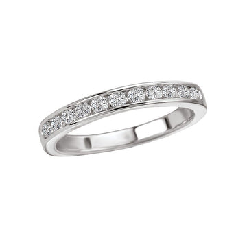 Aurenza Classics 14K White Gold Diamond Wedding Band - Round Channel Set Diamonds