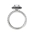 Orbelle Lab Grown Diamond Halo Semi Mount Engagement Ring with Diamond and Sapphire