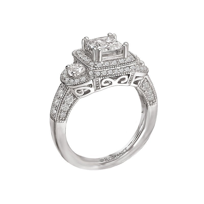 Orbelle Halo Style 14K White Gold Semi-Mount Diamond Ring