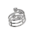Luxora 14K White Gold Twisted Diamond Fashion Ring