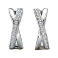 Luxora 14K White Gold Diamond Hoop Earrings