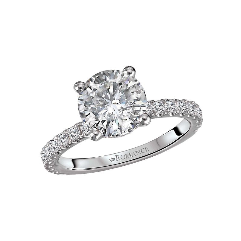 Orbelle 14K White Gold Hidden Halo Diamond Semi-Mount Engagement Ring