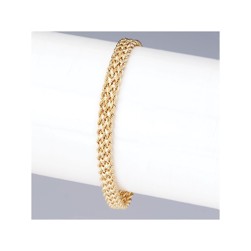 Luxora 14K Yellow Gold Rope Cuff Bracelet - Italian Fashion Jewelry