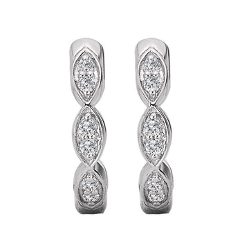 Luxora Diamond Huggie Hoop Earrings in 14K White Gold