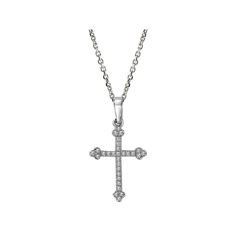 Luxora Diamond Cross Pendant in 14K White Gold