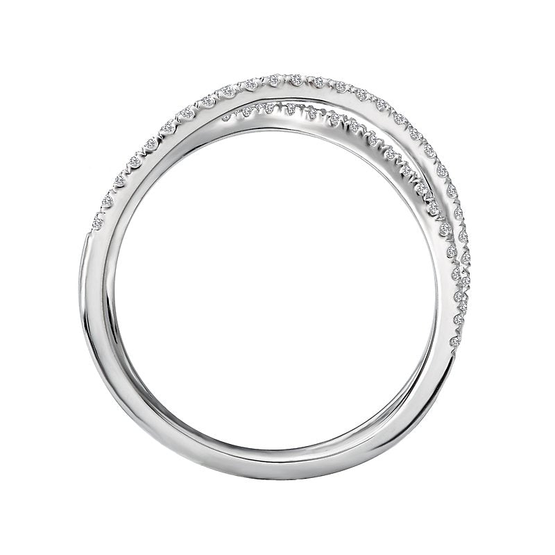 Luxora Classic 14K White Gold Diamond Criss Cross Ring
