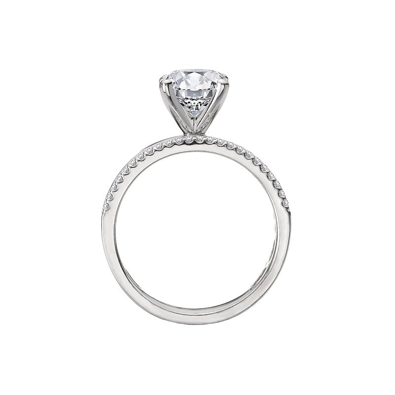 Orbelle Platinum Wide Band Oval Diamond Engagement Ring